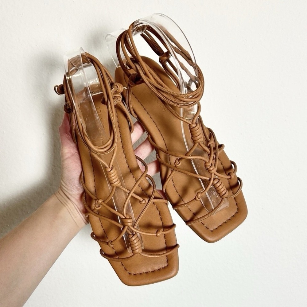 NWT Ulla Johnson Diemme Knotted Leather Gladiator Sandals Rust Tan 6.5B Capsule